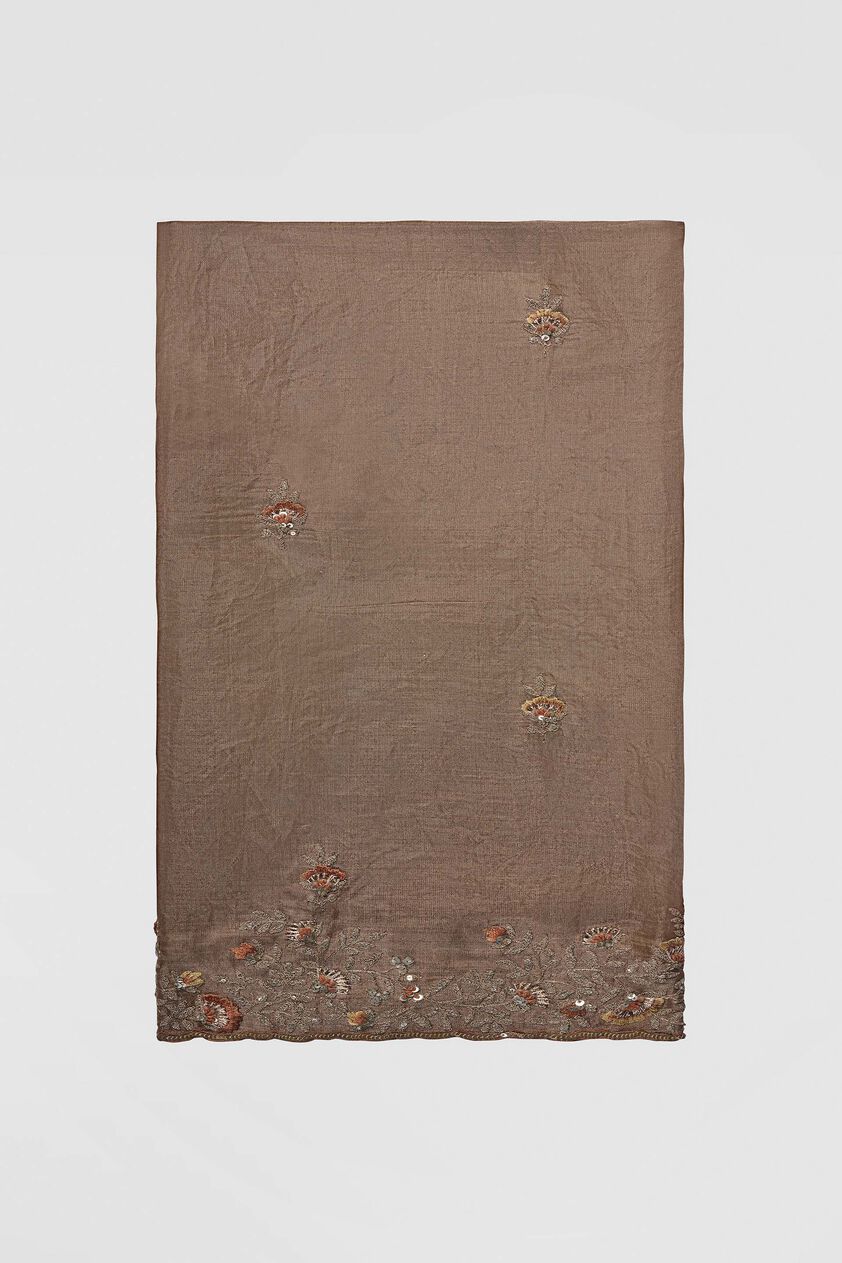 Zohura Silk Saree - Bronze, Bronze, image 4